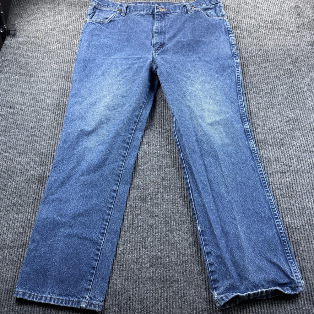 Wrangler Jeans Mens 36x28* Blue Straight Leg Denim Medium Wash Casual Pants
